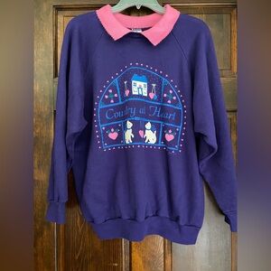 Vintage Country At Heart Gopher Sport Sweatshirt Pullover Pink Purple XXL